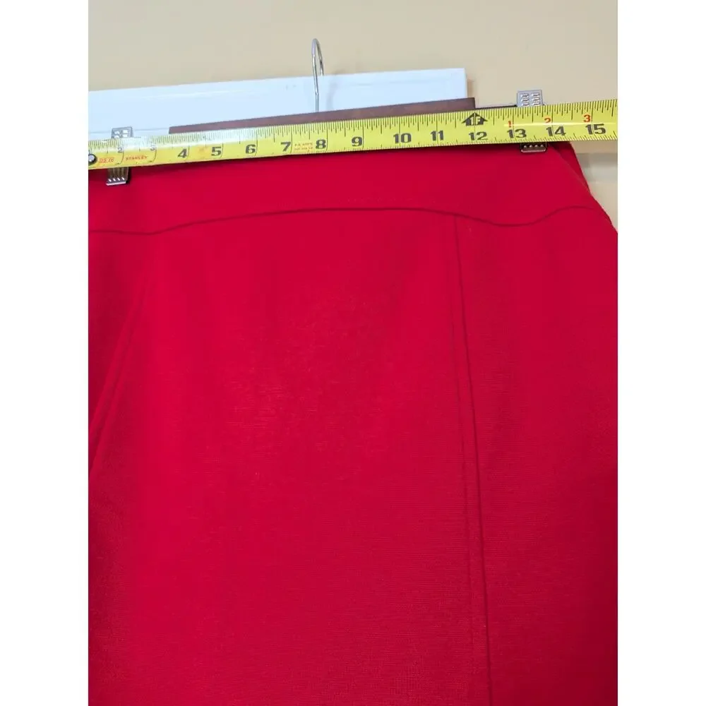 Michael Kors Red Pencil Skirt Size 6 NWT Quiet Luxury Office Holiday
